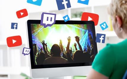 Transmiss&atilde;o ao vivo para YouTube/Facebook/Twitch