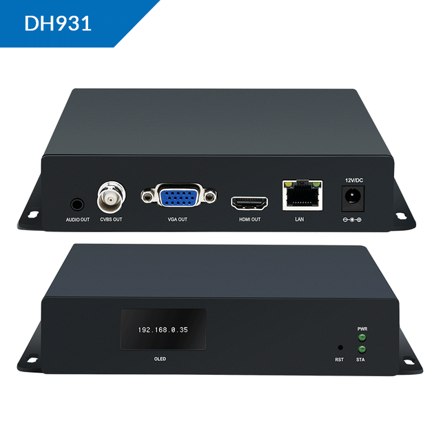 H.265&H.264 4K@30 IP إلى وحدة فك ترميز HDMI/CVBS/VGA